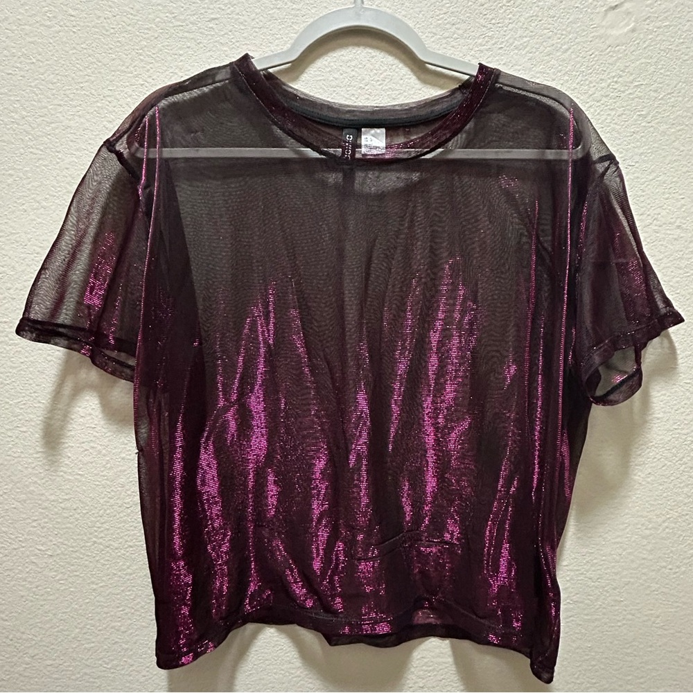 Sheer Black Top with Purple Reflect